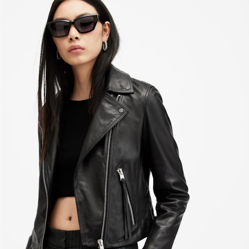 Dalby biker leather jacket size UK 8 fits like a US 4-6 NWT